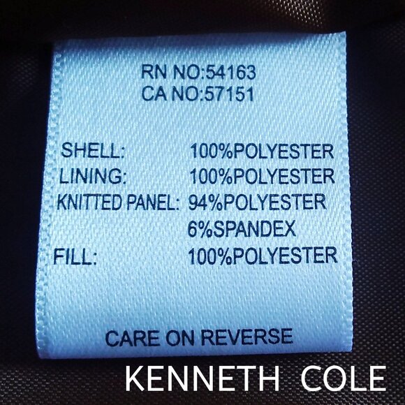 Kenneth Cole Quilted Puffer Jacket Size Medium Pecan Gold Zipper Retro NWT - Picture 10 of 11